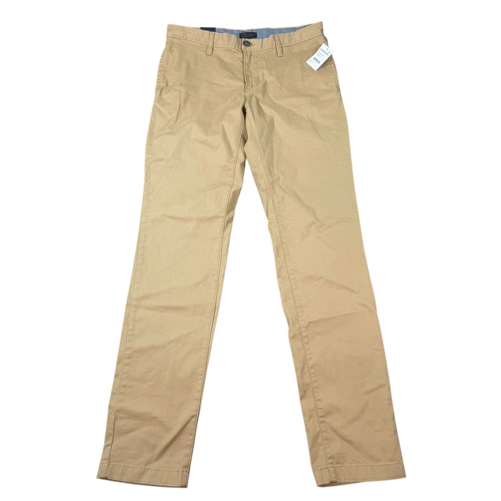 14th & Union Mens Slim Fit Tan Kelp Stretch Chino Pants Size 32x34